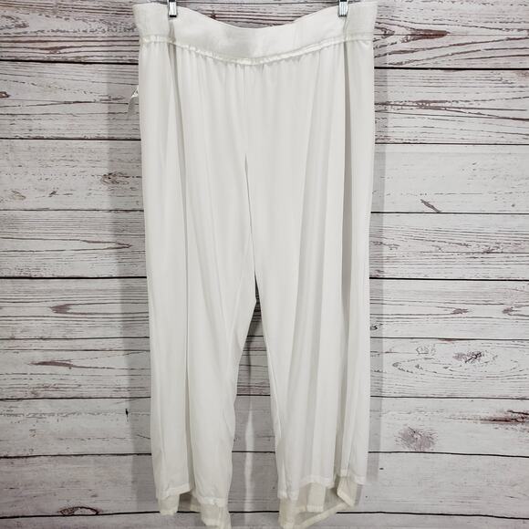 New Directions Curvy Women's White Lace Trim Flowy Pants Size 3X - Picture 5 of 11